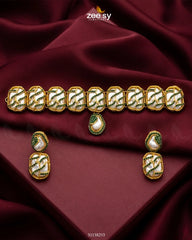 Zeesy-Crimson Wave Pearl Choker Set