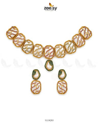 Zeesy-Crimson Wave Pearl Choker Set
