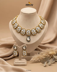 Zeesy-Crimson Wave Pearl Choker Set