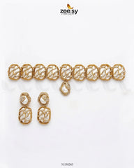 Zeesy-Crimson Wave Pearl Choker Set