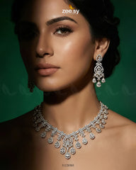 Crystal Dewdrop Gala Necklace Set - Zeesy Jewellery