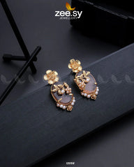 Crystal Glow Earrings Champagne - Zeesy Jewellery