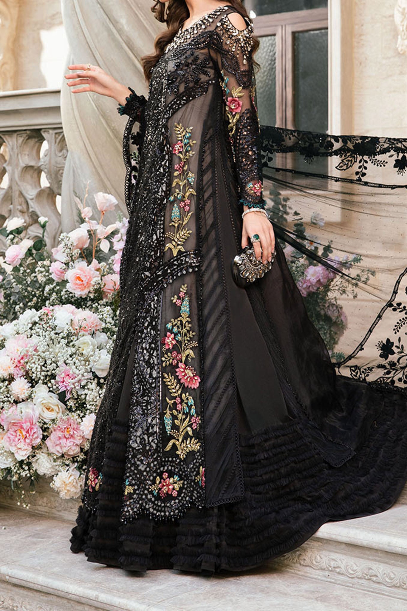 Mbroidered By Maria B Unstitched 3 Piece Luxury Formals Eid Edition Collection'2024-BD-2802