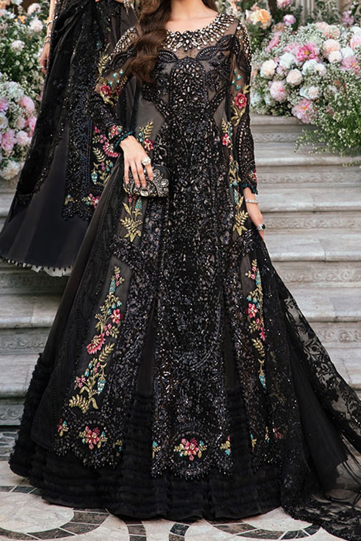 Mbroidered By Maria B Unstitched 3 Piece Luxury Formals Eid Edition Collection'2024-BD-2802
