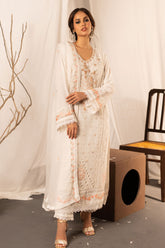 Dastan By Guzel Stitched 3 Piece Luxury Formals Suit-D-03-Safaidah