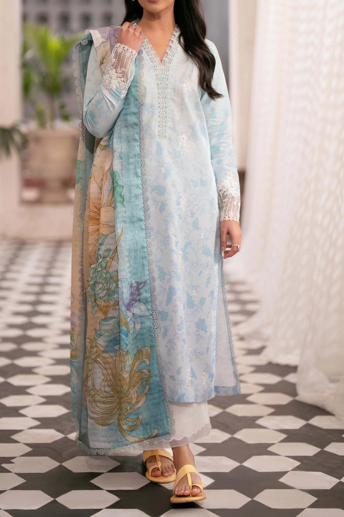 Afsanah by Seran Unstitched 3 Piece Lawn Spring Summer Collection'2024-D-06-Hareem
