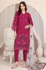 Nazifa By Tawakkal Stitched 3 Piece Emb Schiffli Lawn Suit-D-1041