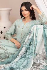 Nazifa By Tawakkal Stitched 3 Piece Emb Schiffli Lawn Suit-D-1043