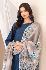 Nazifa By Tawakkal Stitched 3 Piece Emb Schiffli Lawn Suit-D-1044