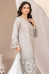 Nazifa By Tawakkal Stitched 3 Piece Emb Schiffli Lawn Suit-D-1045