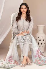 Nazifa By Tawakkal Stitched 3 Piece Emb Schiffli Lawn Suit-D-1045
