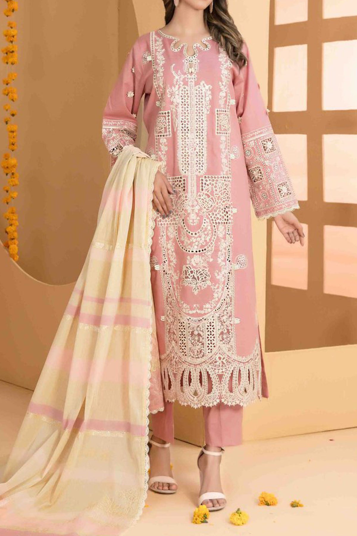 Zala By Tawakkal Unstitched 3 Piece Fancy Emb Lawn Collection'2024-D-2589