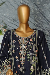 Bin Saeed Stitched 3 Piece Luxury Emb Lawn Suit-D-2711 BLUE
