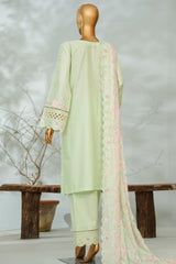 Bin Saeed Stitched 3 Piece Luxury Applique Kari Lawn Suit-D-2812-PISTA