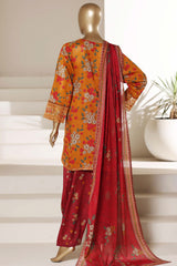 Malika By Sada Bahar Stitched 3 Piece Emb Lawn With Shalwar Suit-D-5066-GOLDEN