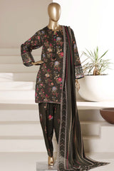 Malika By Sada Bahar Stitched 3 Piece Emb Lawn With Shalwar Suit-D-5079-K.GREEN