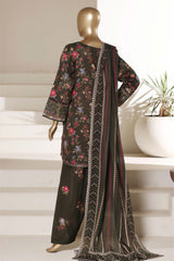 Malika By Sada Bahar Stitched 3 Piece Emb Lawn With Shalwar Suit-D-5079-K.GREEN