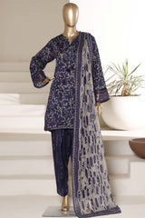 Malika By Sada Bahar Stitched 3 Piece Emb Lawn With Shalwar Suit-D-5091-BLUE