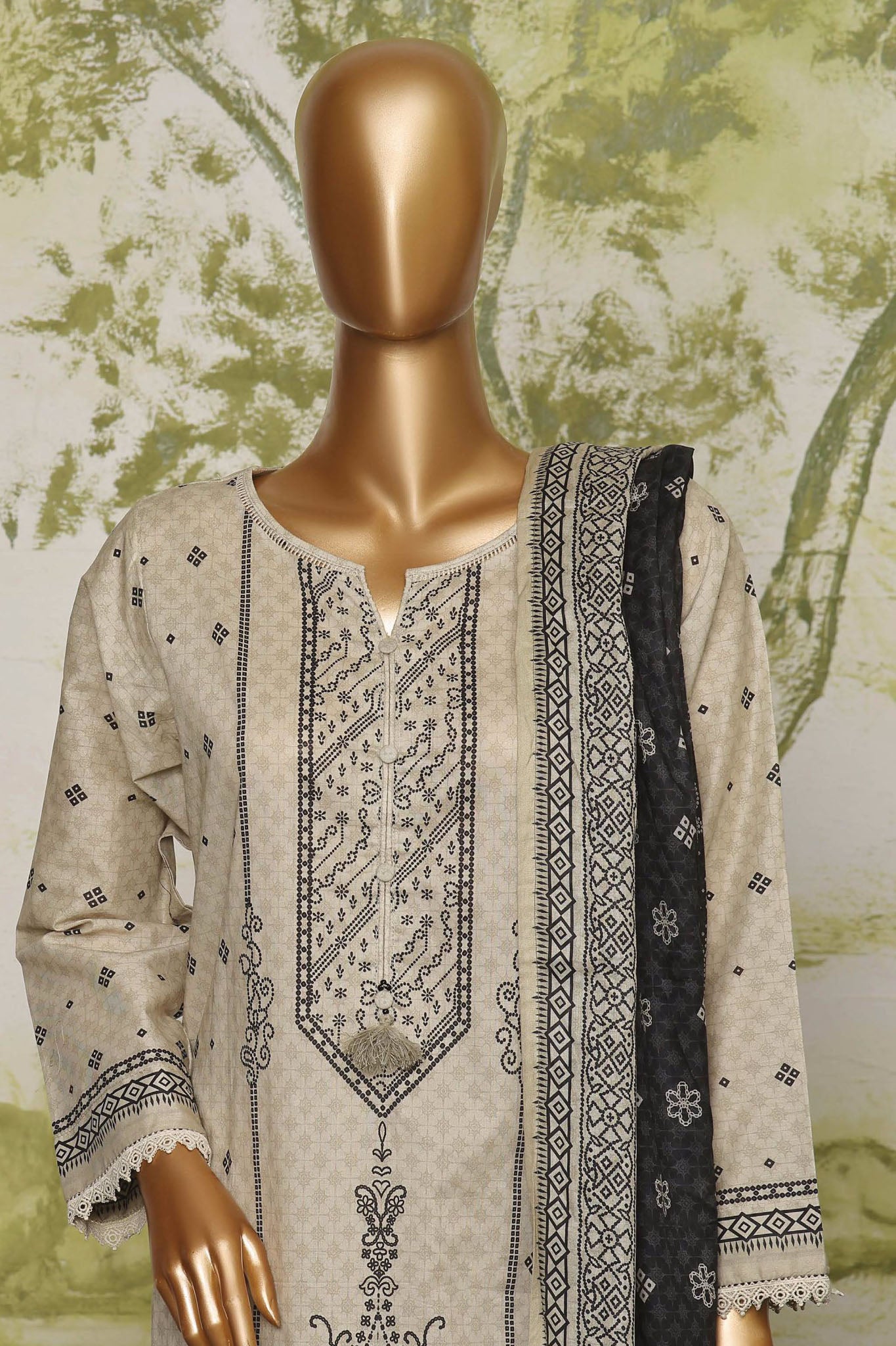 Sada Bahar Stitched 3 Piece Printed Lawn Vol-03 Collection'2024-D-699-Off White