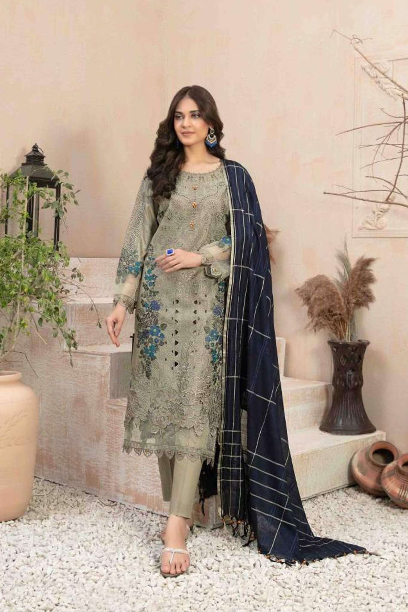 Afsaneh by Tawakkal Semi Stitched 3 Piece Jacquard Lawn Collection'2023-A-8870