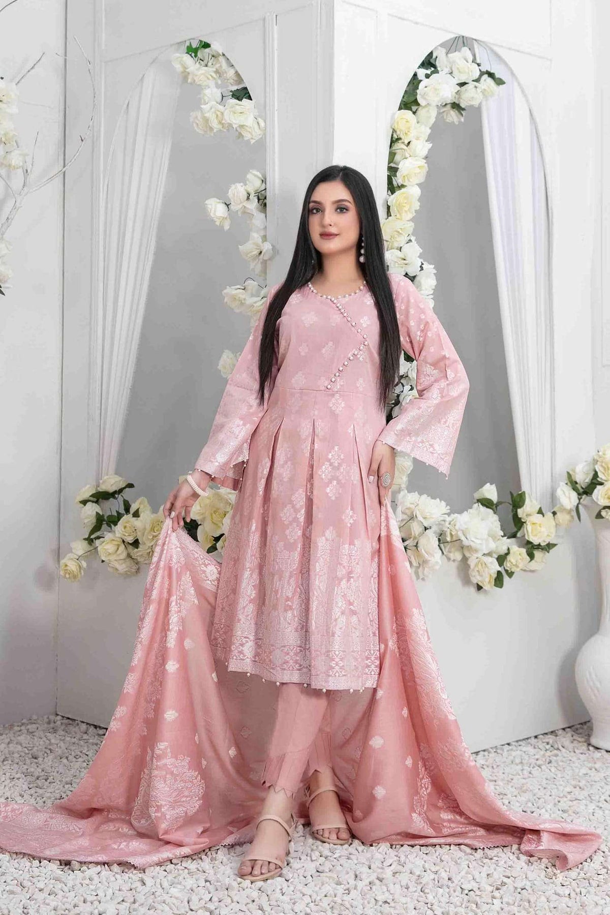 Afra by Tawakkal Unstitched 3 Piece Broshia Banarsi Lawn Collection'2023-A-9207