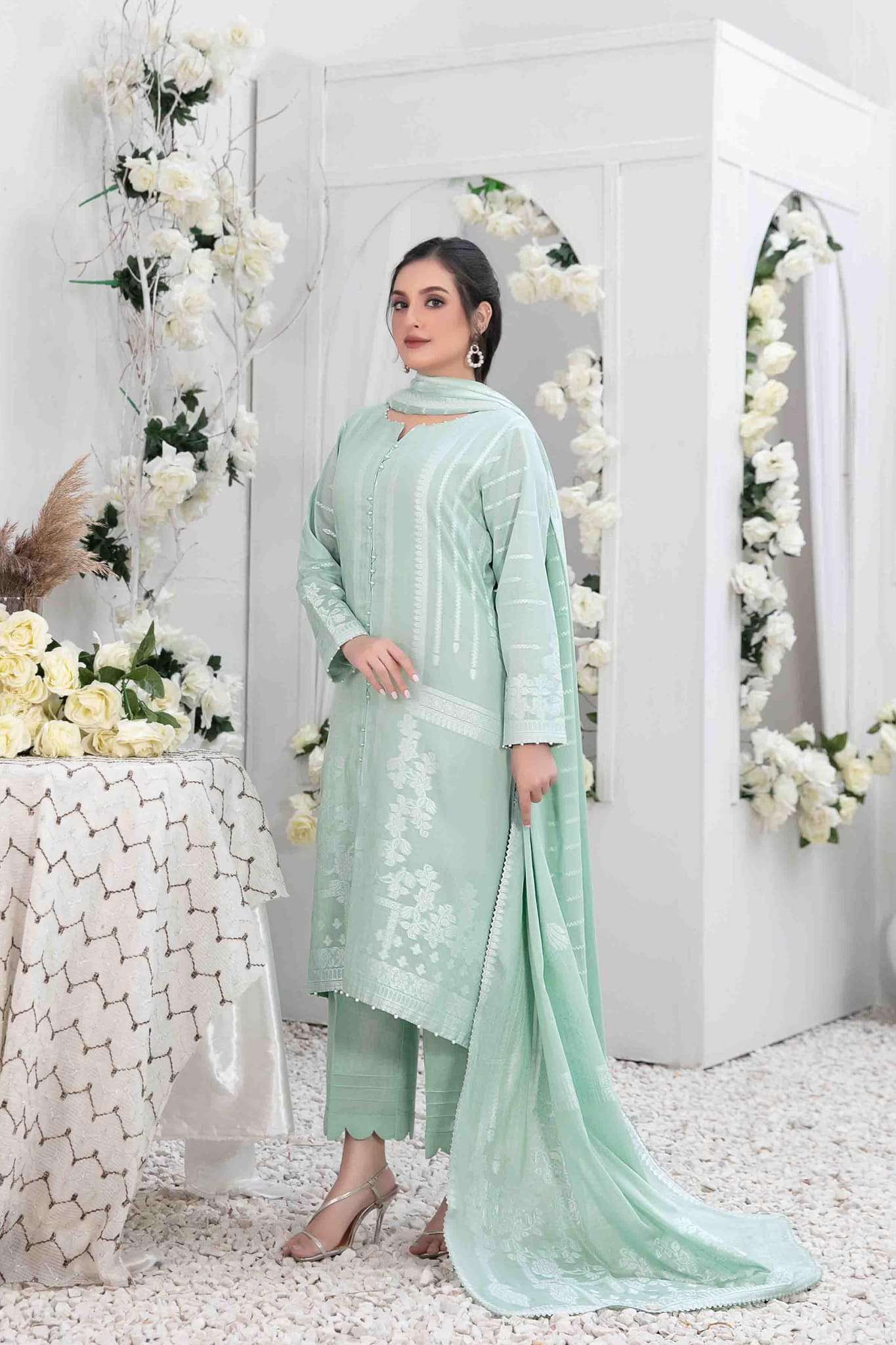 Afra by Tawakkal Unstitched 3 Piece Broshia Banarsi Lawn Collection'2023-A-9208