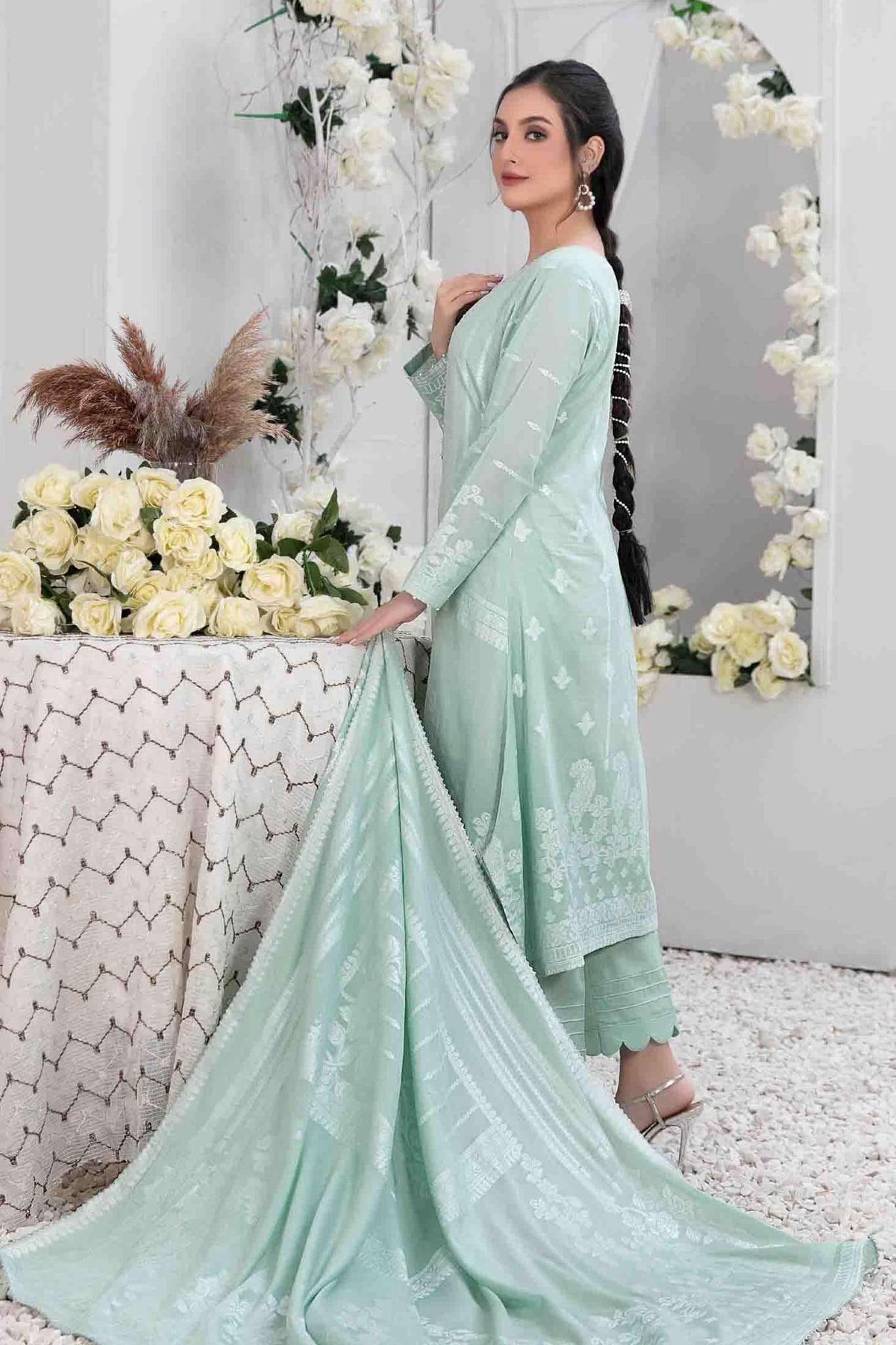 Afra by Tawakkal Unstitched 3 Piece Broshia Banarsi Lawn Collection'2023-A-9208