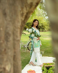 Gul Bahar By Inara Stitched 3 Piece Summer Suit-TROPICAL GARGEN DR-05