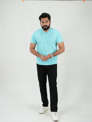 Mercato Sky Blue V Neck Shirt