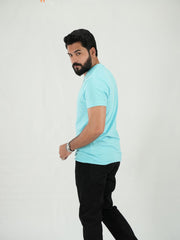 Mercato Sky Blue V Neck Shirt