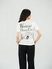 Mercato Round Neck White Shirt