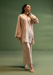 Nairah Co Ords Summer Solids Suit-Dewy Beige