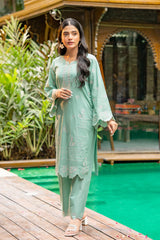 Tng By MD Stitched Bahar Collection-Baharaan (AquaMarin)