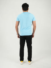 Mercato Round Neck Sky Blue Shirt