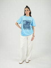 Mercato Round Neck Sky Blue Shirt