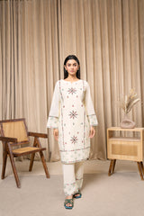 Zoya Zafar Stitched 2 Piece Cotton Suit-Aabroo