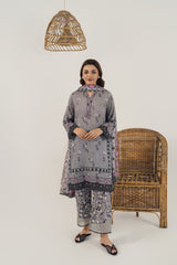Zoya Zafar Stitched 3 Piece Lawn Suit-Elegant Look