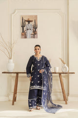 Zoya Zafar Stitched 3 Piece Silk Suit-Farshi Shalwar 03