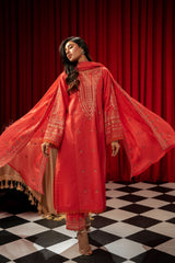Freesia By Zouj 3 Piece Festive Edit-Burnt Saffron