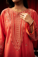 Freesia By Zouj 3 Piece Festive Edit-Burnt Saffron