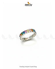 Dazzling Sculpted Crystal Ring - Zeesy Jewellery