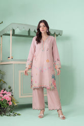 Mashrib Official Stitched 2 Piece Wrinkle Free Eid Edit Suit-Tea Rose