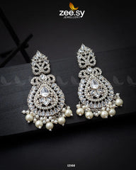 Dilnaz Jhumka Silver White - Zeesy Jewellery