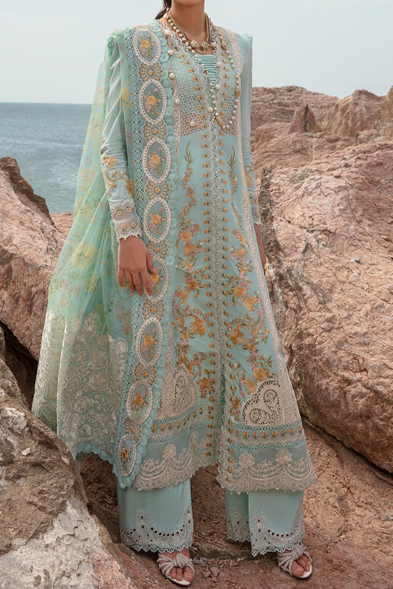 Saira Shakira By Crimson Unstitched 3 Piece Luxury Lawn Collection'2024-Doves Song Opel