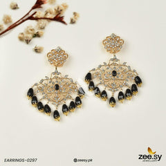 EARRINGS-0297 Black - Zeesy Jewellery