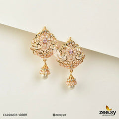 EARRINGS-0609 Pink - Zeesy Jewellery