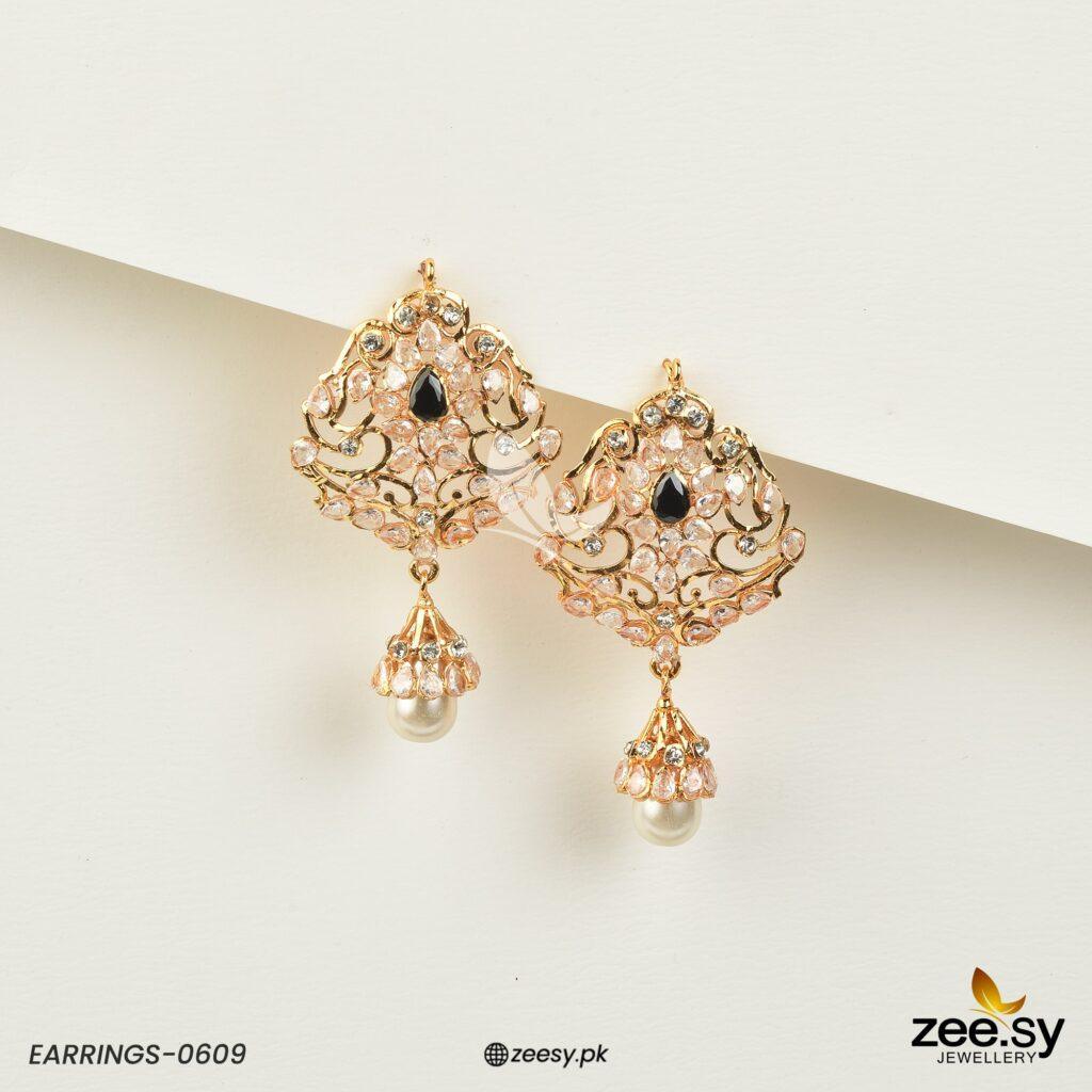 EARRINGS-0609 Black - Zeesy Jewellery