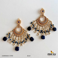 EARRINGS-0755 Blue - Zeesy Jewellery