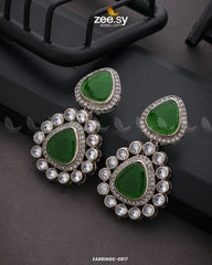 EARRINGS-0817 Green - Zeesy Jewellery