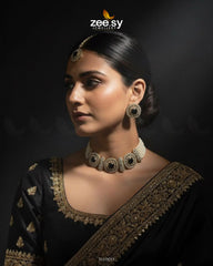 Equinox Stone Pearl Choker Set - Zeesy Jewellery